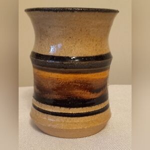 Vtg West Germany Fat Lava Textured Ceramic Glazed Vase Mid-Century